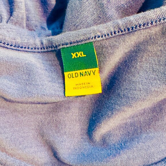 XXL Plus Size Old Navy Blue Short-Sleeve Tiered Midi Dress - Picture 5 of 5